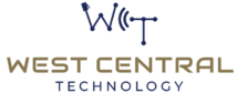 West Central Technology Logo in blue and gold