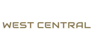 West Central Technology Logo in white and gold