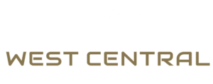 West Central Technology Logo in white and gold