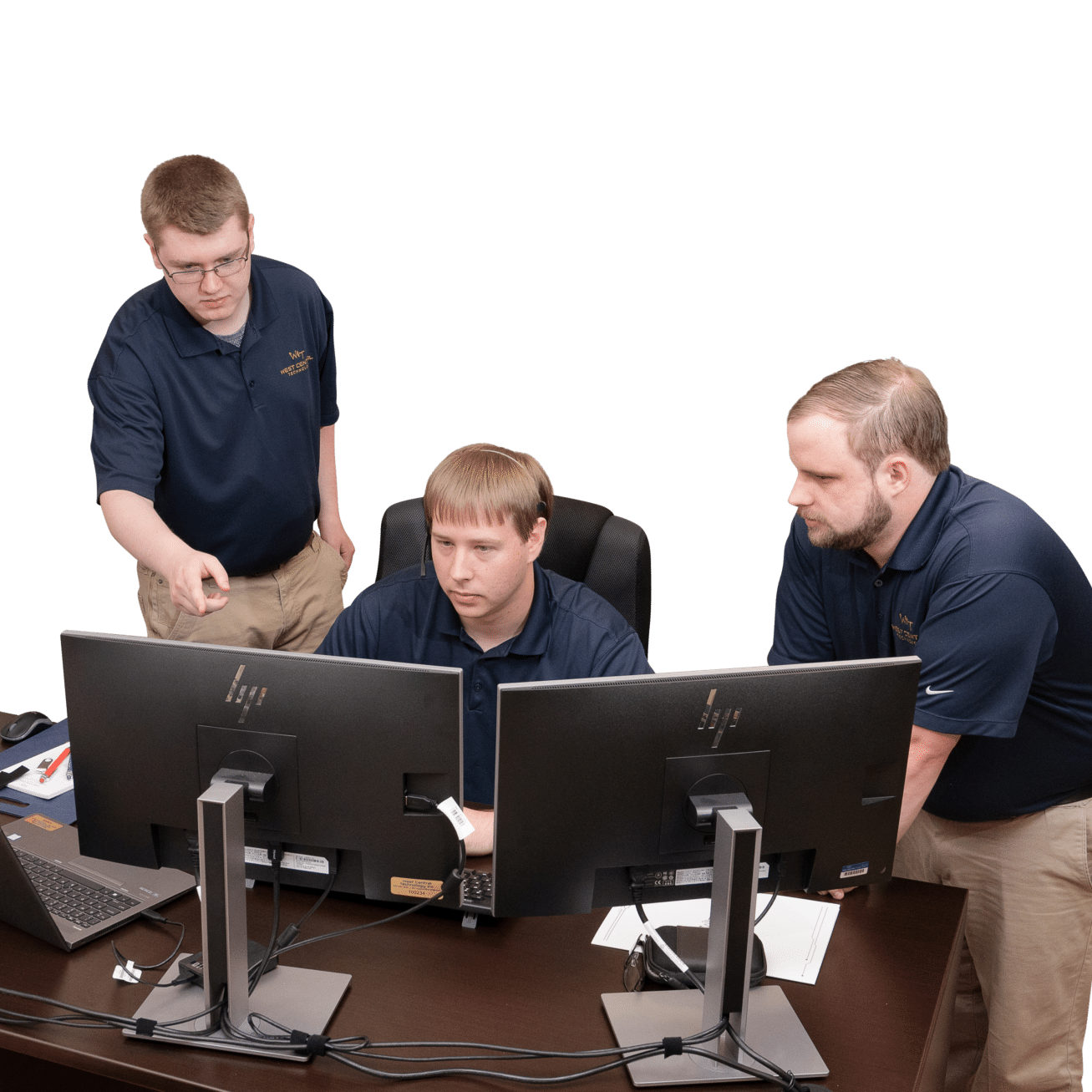 Technicians Working on PCs